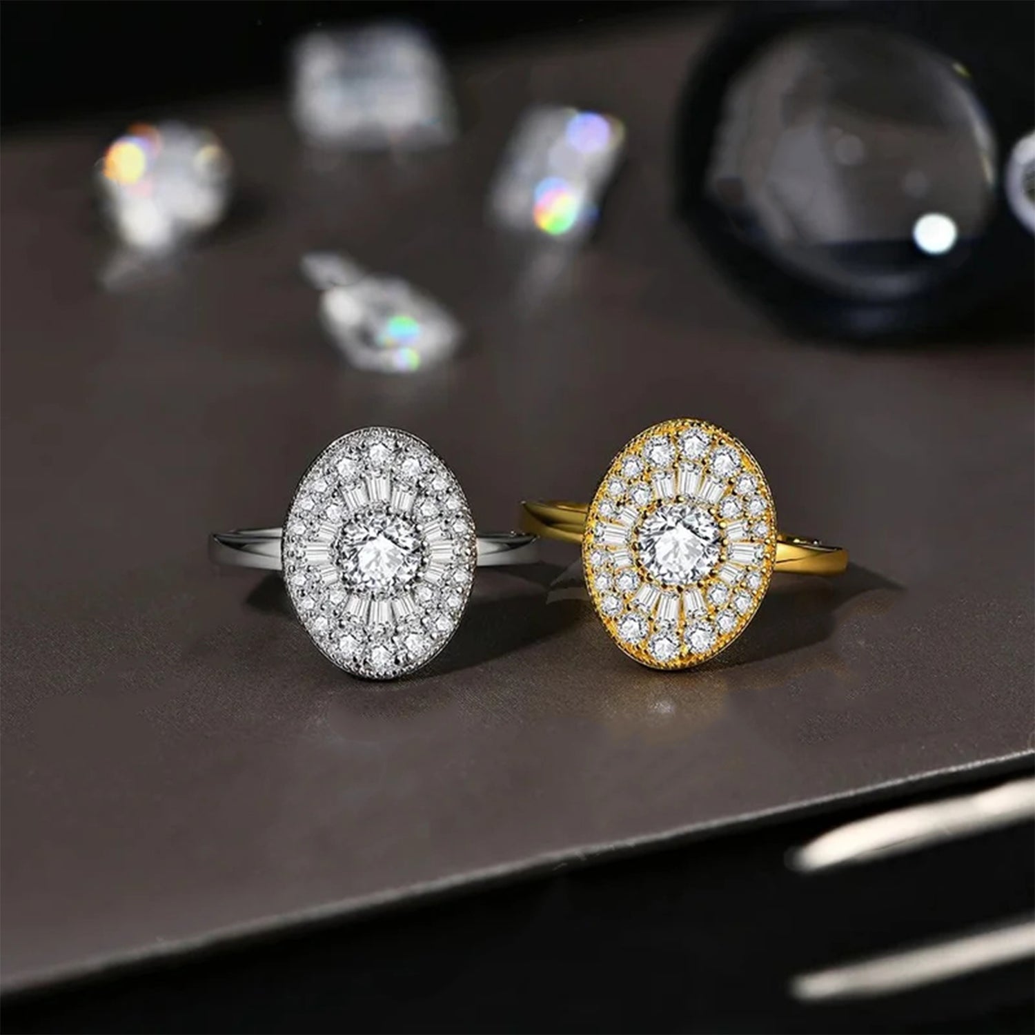 Twilight Round Moissanite Wedding Ring